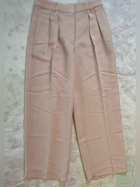 Banana Republic Pleated Wide-Leg Pants in Blush Pink
